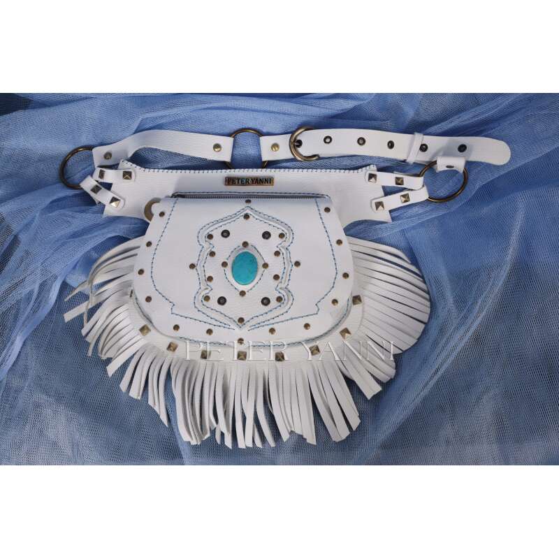 White Boho Waist Bag