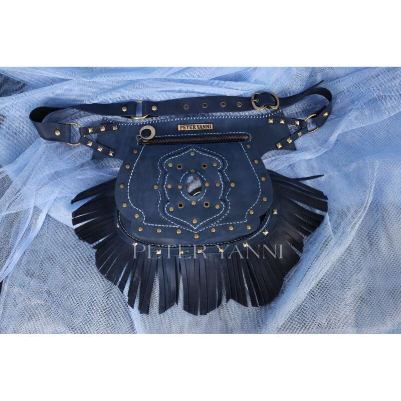 Navy Blue Boho Waist Bag