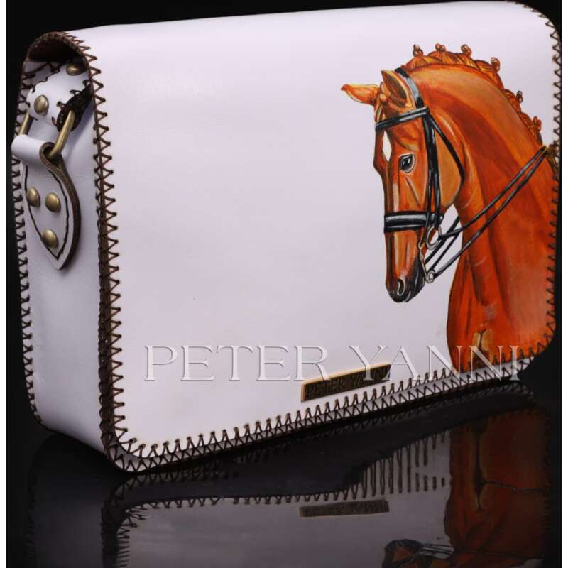 Horse Portrait White Crossbody Bag