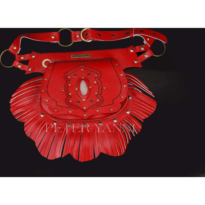 Red Boho Waist Bag