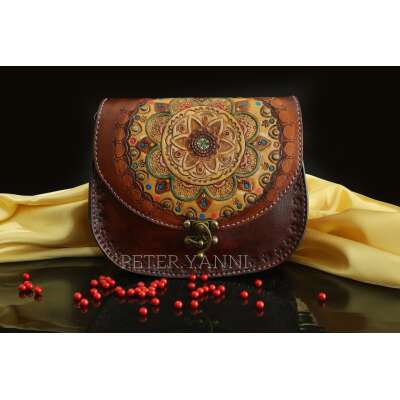 Brown Mandala Crossbody Bag