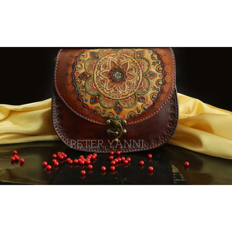 Brown Mandala Crossbody Bag