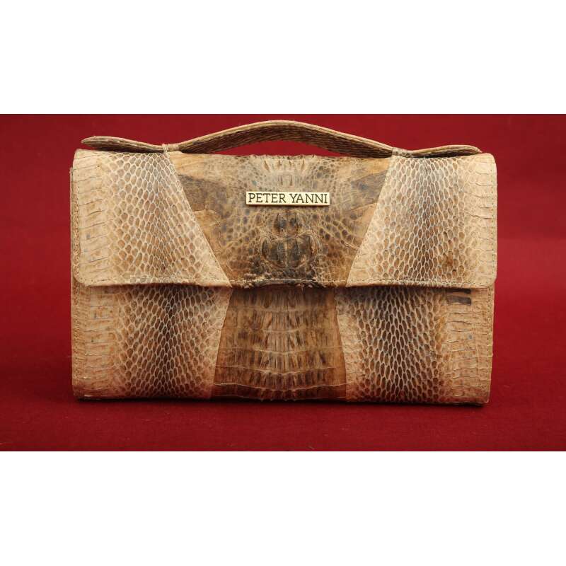 Beige Crocodile / Cobra Clutch
