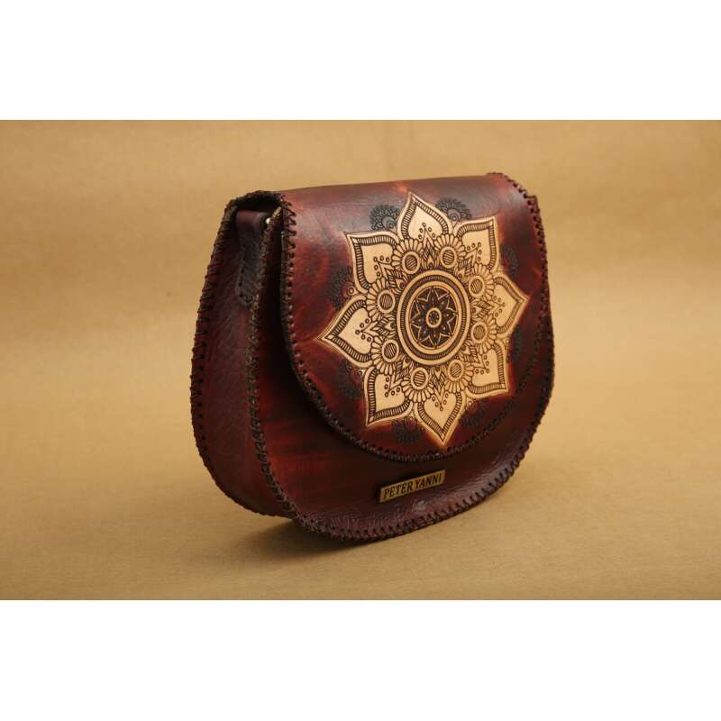 Burgundy Manadala Cross Bag