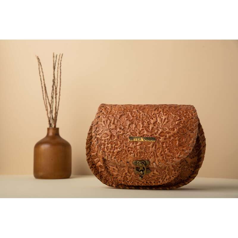 Havan Pressed Leather Crossbody Bag