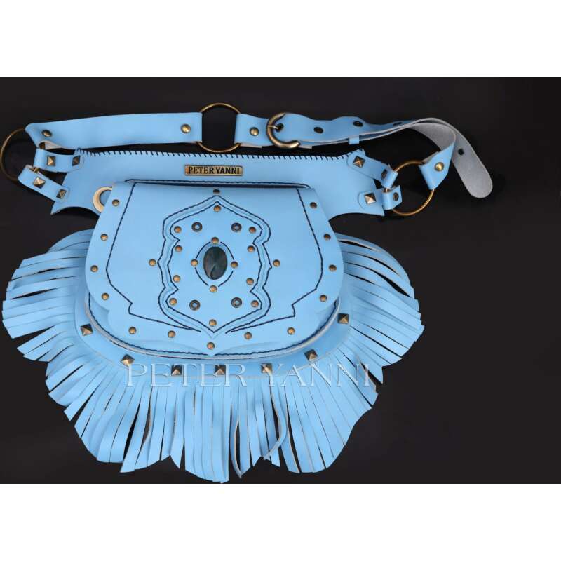 Ice Blue Boho Waist Bag