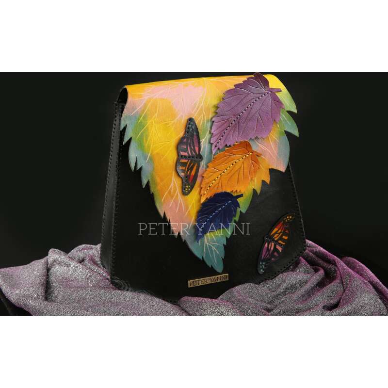 Spring Butterfly Black Crossbody Bag