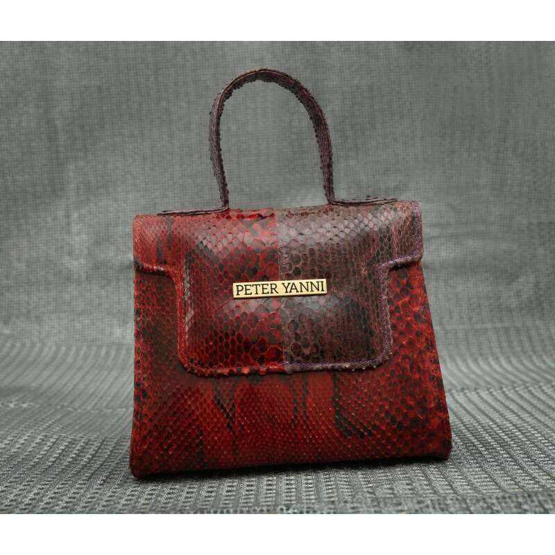 Dark Red Snakeskin Kelly Bag