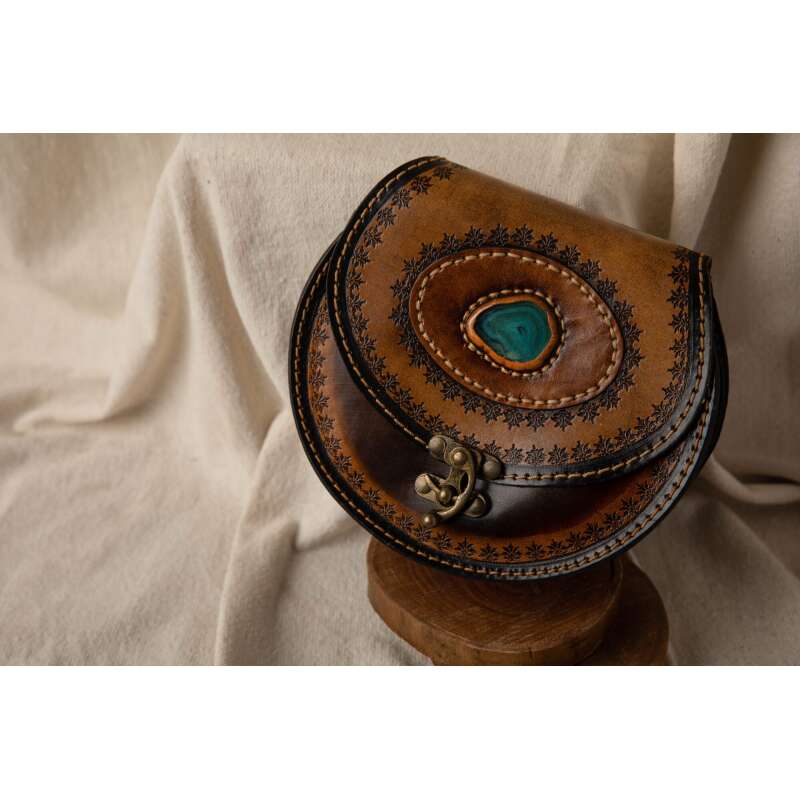 Blue Agate Stone Crossbody Bag