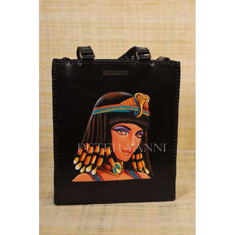 Ancient Egyptian Queen on a Black Tote Bag