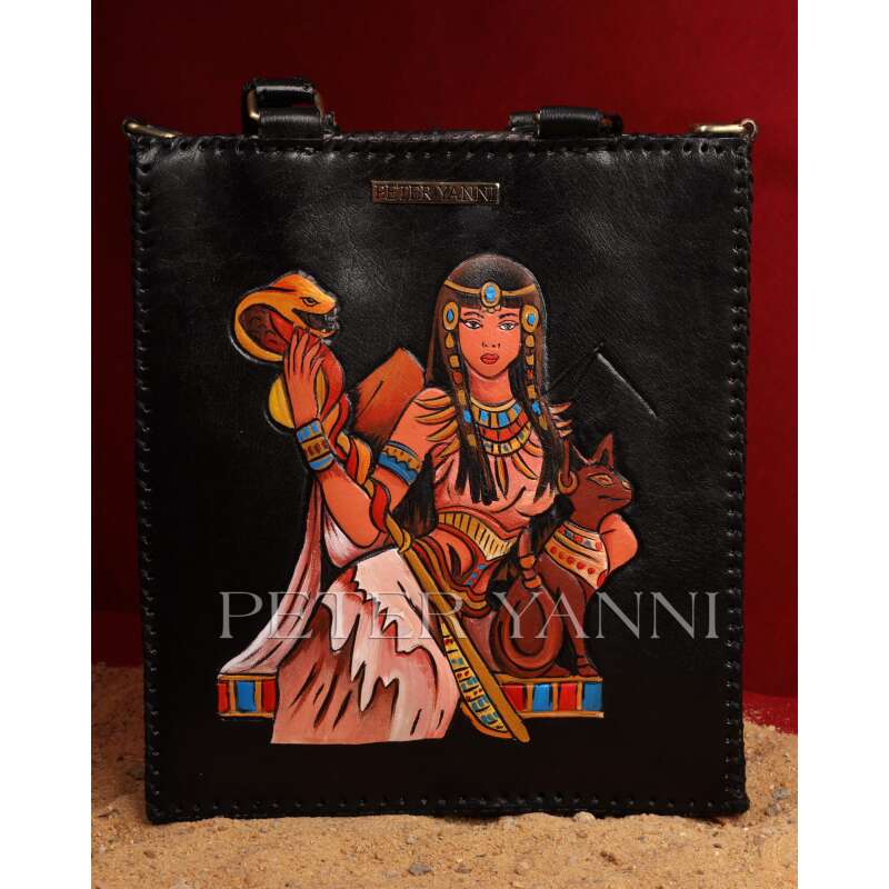 Ancient Egyptian Queen on Black Tote bag