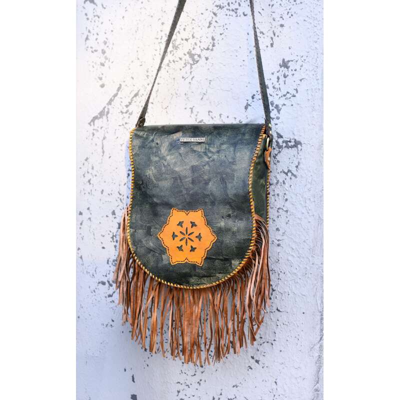 Olive green Boho cross bag