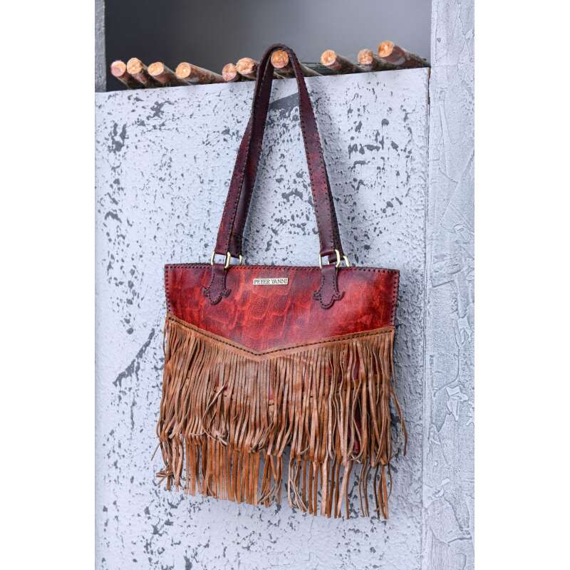 Red Boho Shoulder Bag