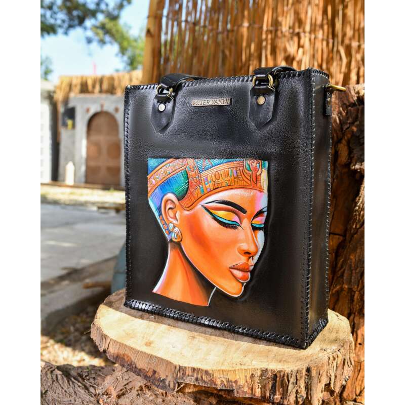 Queen Nefertiti Black Tote Bag