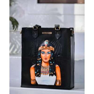 Egyptian Queen on a Black Tote Bag
