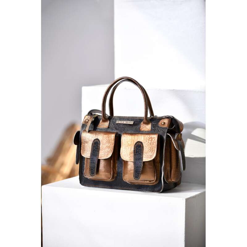 Black & Bronze Baguette bag