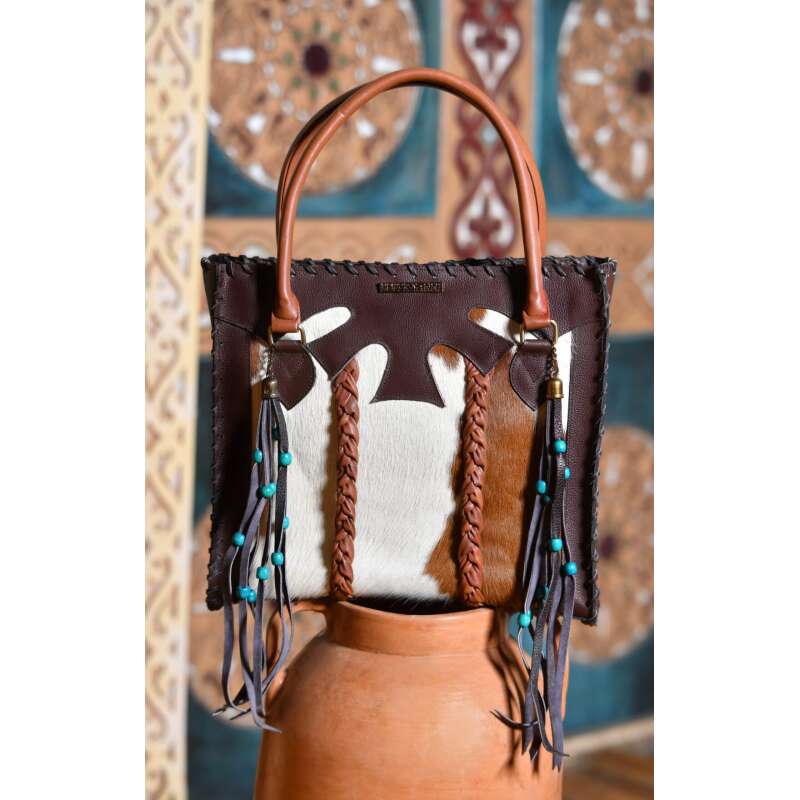 Brown Ponyhair Boho Tote bag