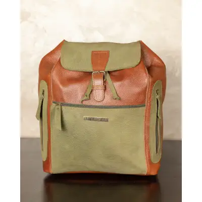 Brown & Olive Green Backpack