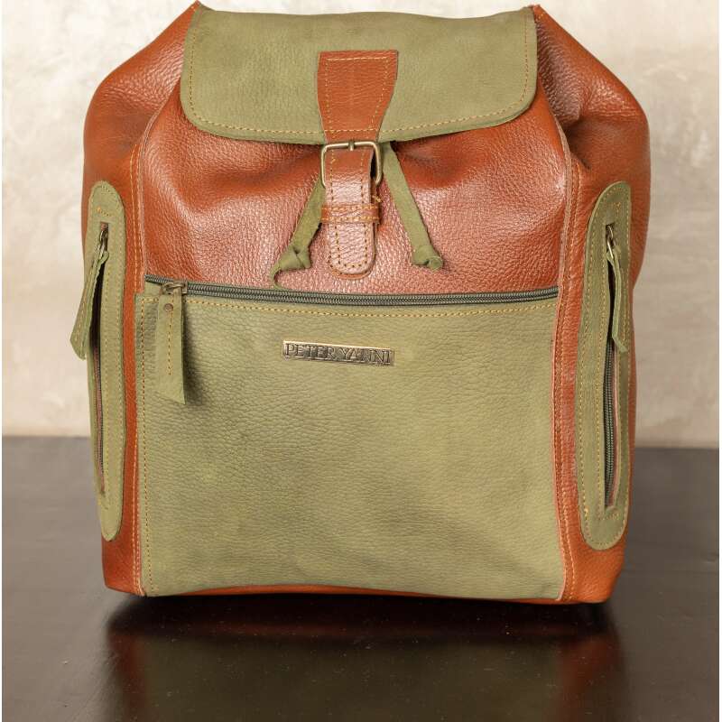 Brown & Olive Green Backpack
