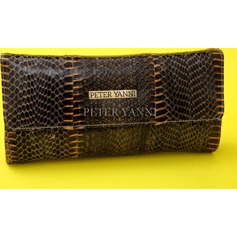 Brown Snakeskin Clutch