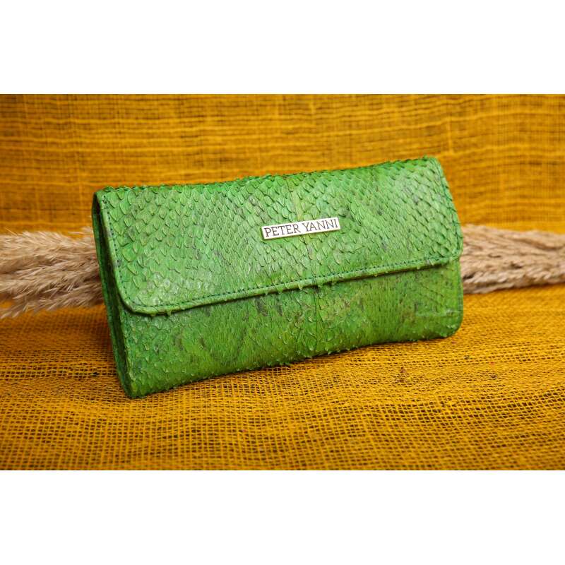 Green Snakeskin Clutch