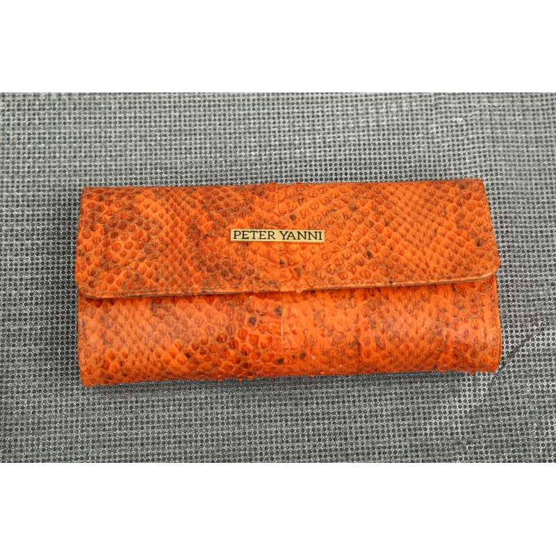 Orange Snakeskin Clutch