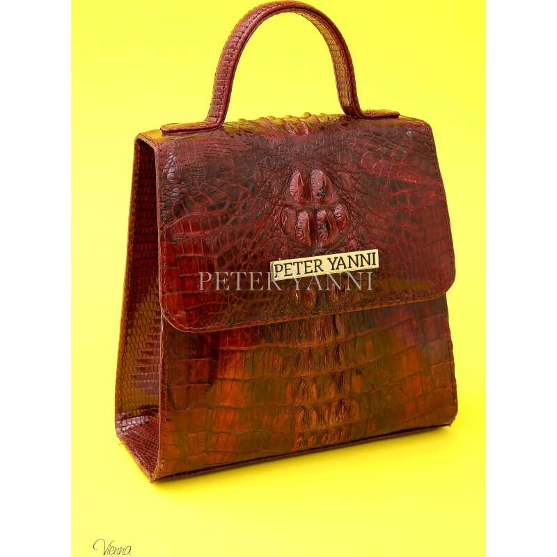 Burgundy Crocodile Kelly Bag
