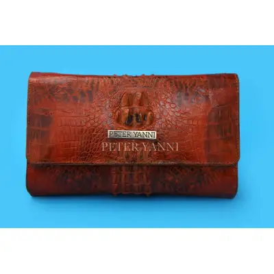 Red Crocodile Clutch