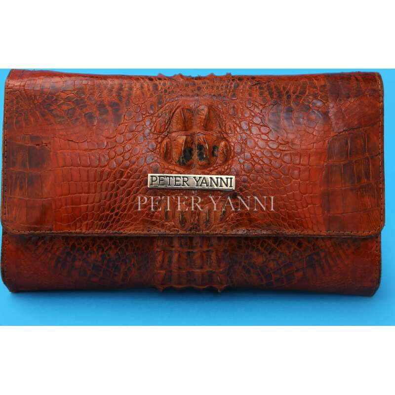 Red Crocodile Clutch