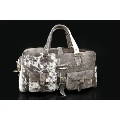 Grey Ponyhair Travel Bag