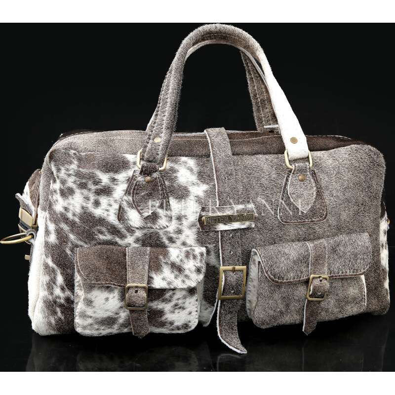 Grey Ponyhair Travel Bag