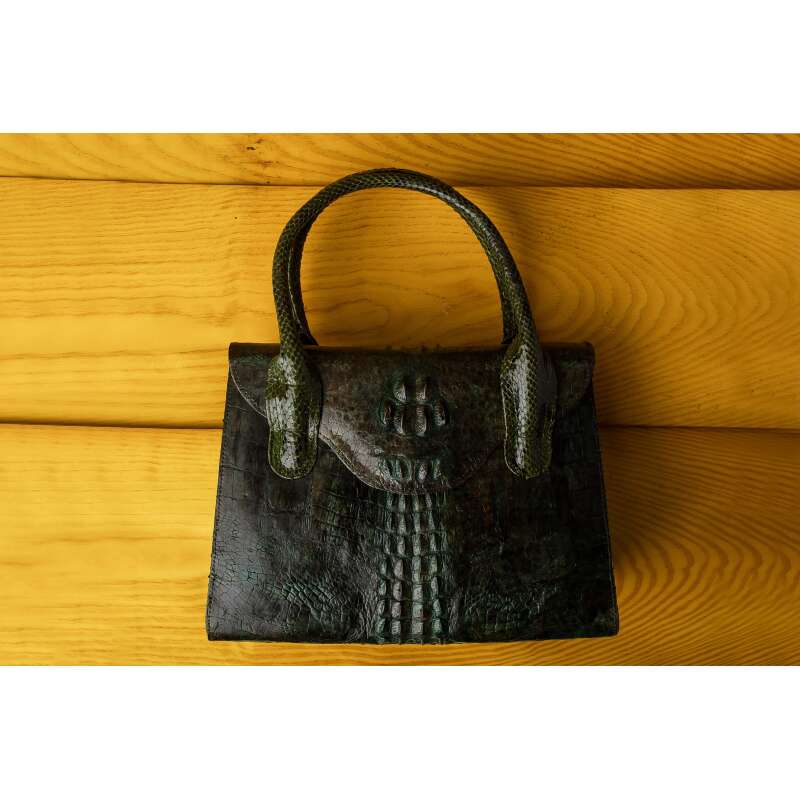 Dark Green Crocodile Kelly Bag
