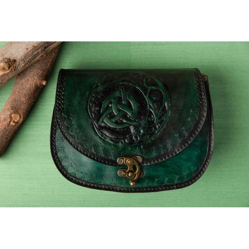 Dark Green Triquetra Cross Bag