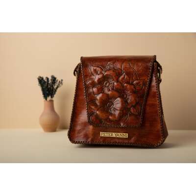 Brown Embossed Cross Bag