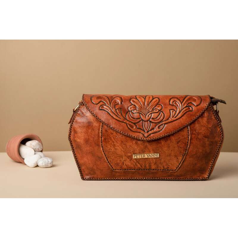 Embossed Lotus on Havan Crossbag