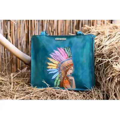 Indian Girl on a Teal Bag