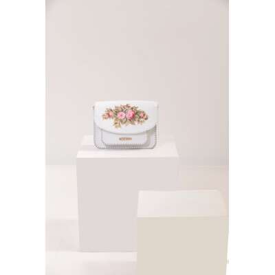 White Flowery Cross Bag