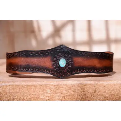 Brown Belt with Turquoise Stone