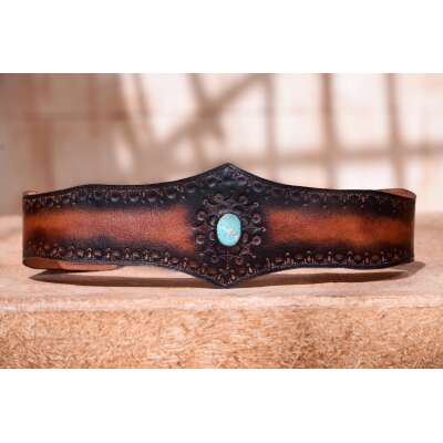 Brown Belt with Turquoise Stone