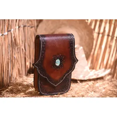 Vintage Boho Cross Bag with Turquoise Stone
