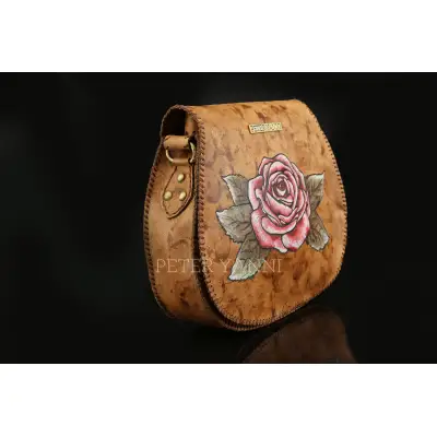 Hand Painted Flower on a Havan Cross Bag