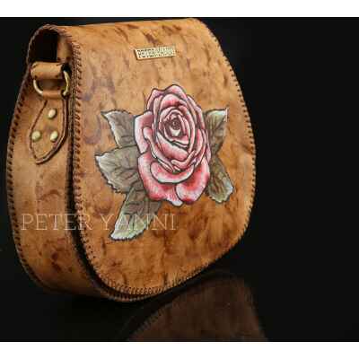Hand Painted Flower on a Havan Cross Bag