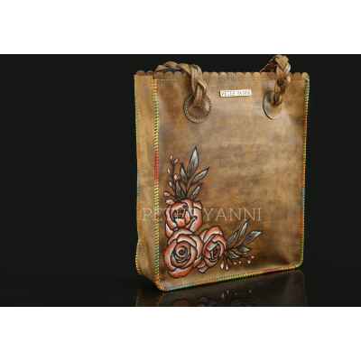 Hand Painted Flowers on Havan Bag