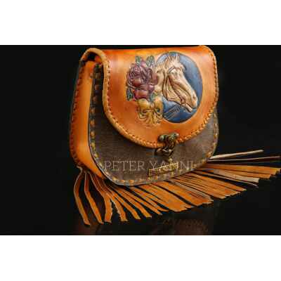Embossed Horse Painting on Pony Hair Bag
