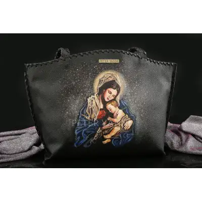 Hand Painted Portrait of Mary and Jesus