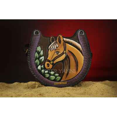 Horse Embossed Artwork on Horse Shoe Bag