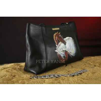 Stray Horses Portrait on a Black Bag